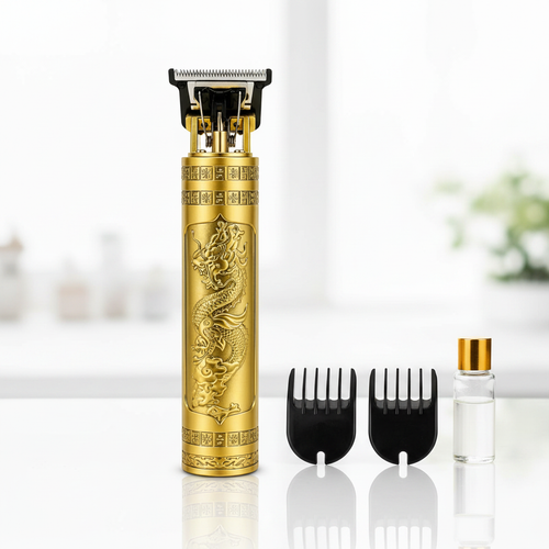 Rechargeable Professional Hair Trimmer Kit – Ceramic Head, Stainless Steel Blades, 3 Guide Combs, Cleaning Brush & Lubricating Oil – Precision Grooming Clippers